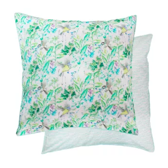 Pillowcase pure organic cotton printed multicolor Jardin vagabond printemps