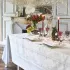 Nappe pur coton antitache motif jacquard blanc Eloise diamant