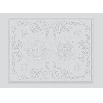 Set pur coton antitache motif jacquard blanc Eloise diamant