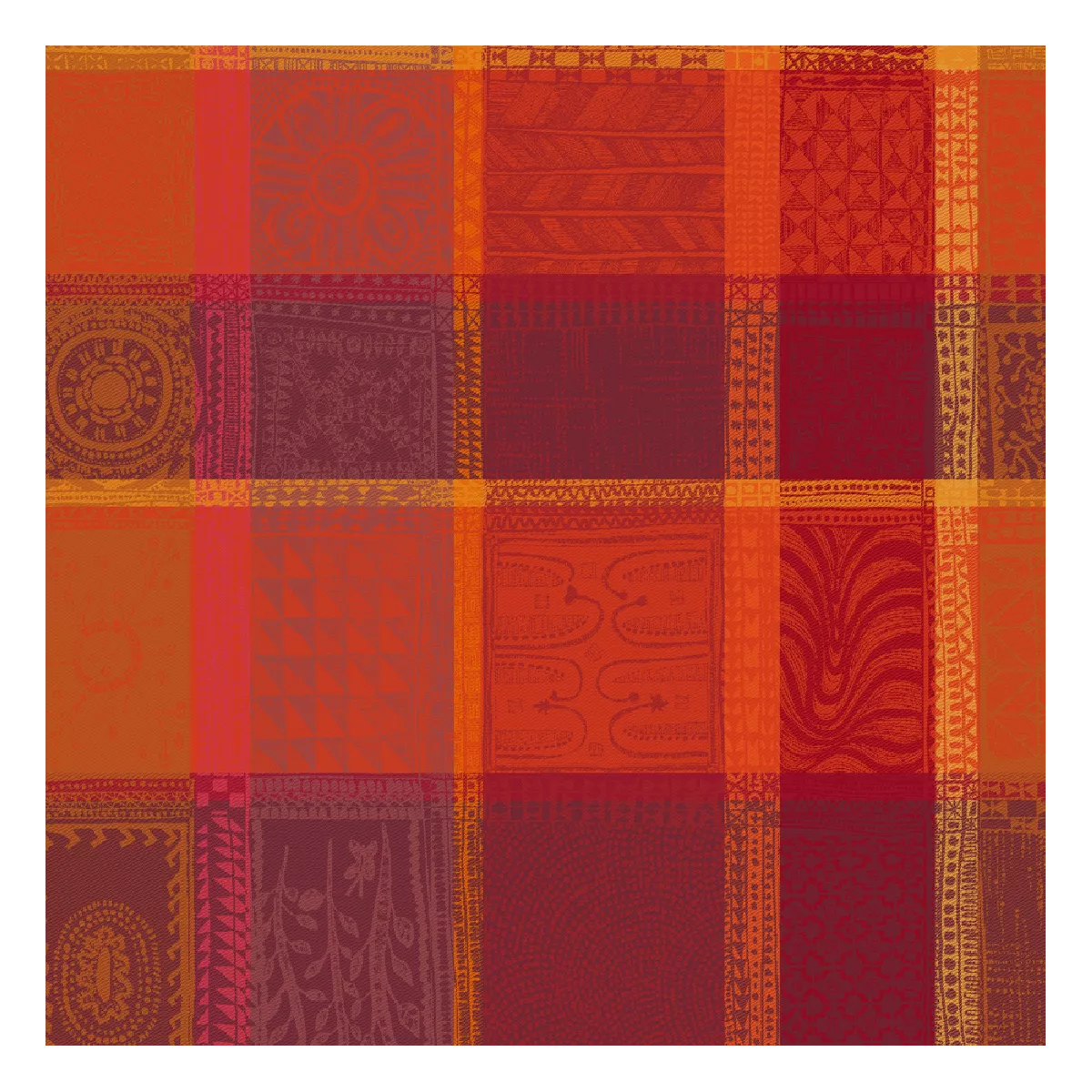 Napkin 100% cotton jacquard pattern red orange Mille wax ketchup