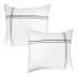 Lot de 2 taies satin de coton jeu d'unis blanc Palais chic gris