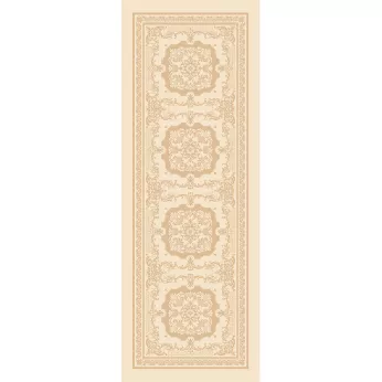 Chemin de table coton mélangé antitache motif jacquard beige Eleonore dore