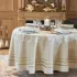 Nappe coton mélangé antitache motif jacquard beige Eleonore dore