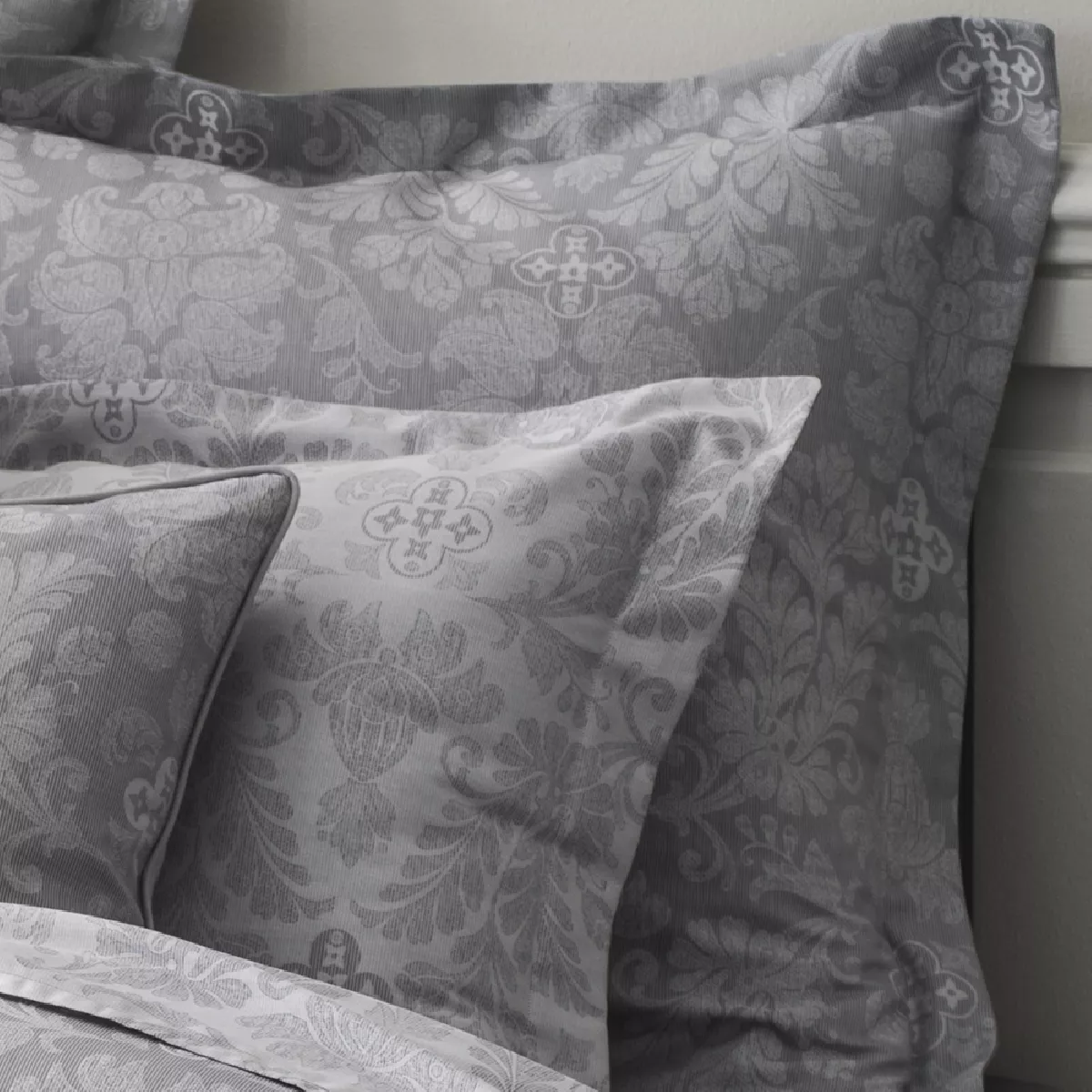 Pillowcase cotton sateen jacquard pattern grey Velvet grey