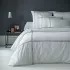 Housse de couette satin de coton jeu d'unis blanc Palais chic gris