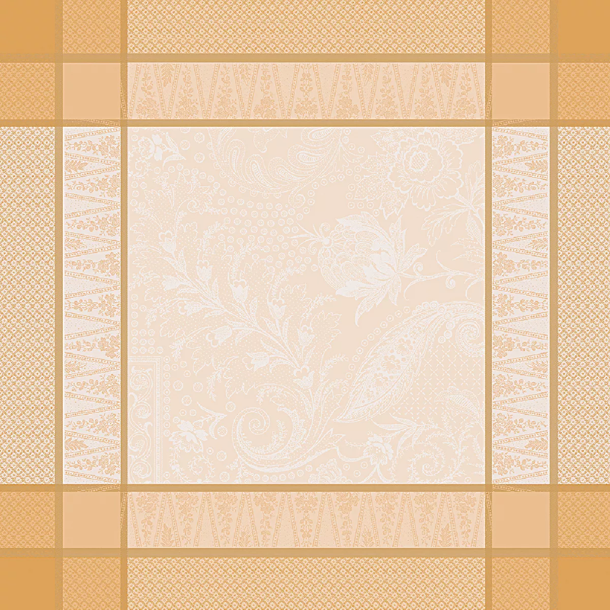 Napkin cotton blend jacquard pattern ivory gold Persina or