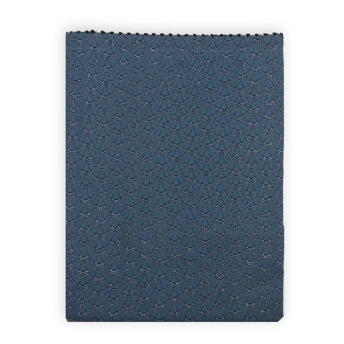 Drap plat percale de coton imprimé gris bleu Osaka givre