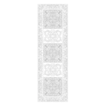 Chemin de table pur coton bio antitache motif jacquard blanc Alexandrine neige