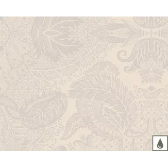 Set pur coton enduit motif jacquard beige Mille isaphire parchemin