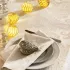 Nappe sur mesure pur coton motif jacquard beige Mille isaphire parchemin