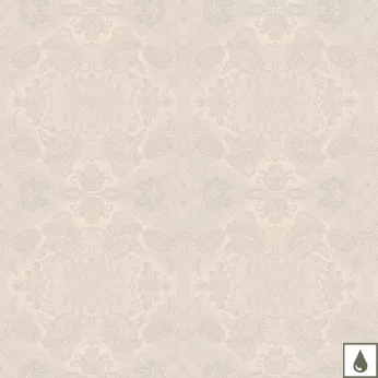 Nappe sur mesure pur coton enduit motif jacquard beige Mille isaphire parchemin