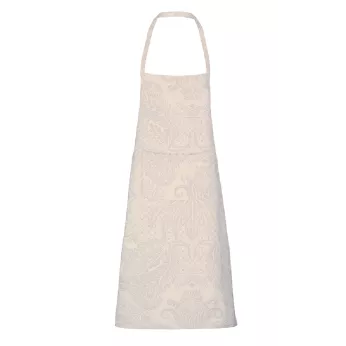 Tablier pur coton enduit motif jacquard beige Mille isaphire parchemin
