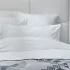 Duvet cover cotton sateen jacquard pattern white Alula blanc