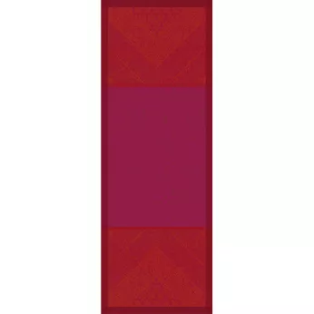 Chemin de table pur coton antitache motif jacquard rouge Cassidy berry