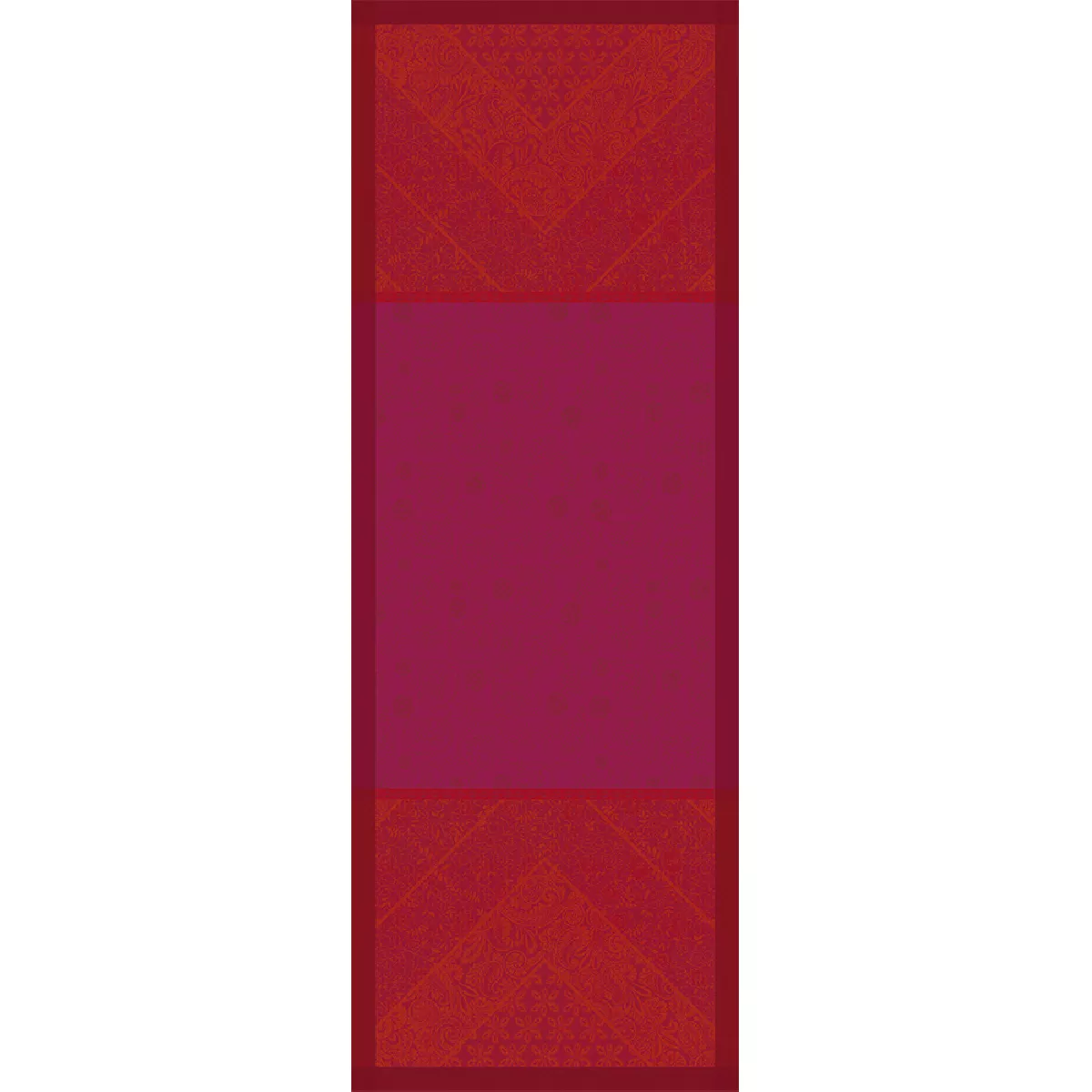 Chemin de table pur coton antitache motif jacquard rouge Cassidy berry
