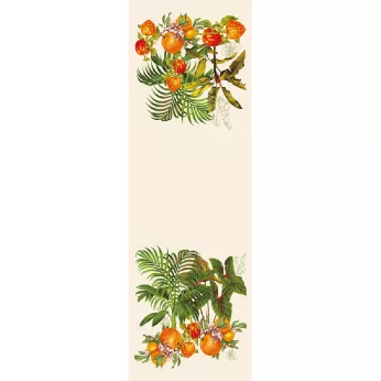 Chemin de table pur lin lavé 190 g/m² imprimé multicolore Vintage garden natural