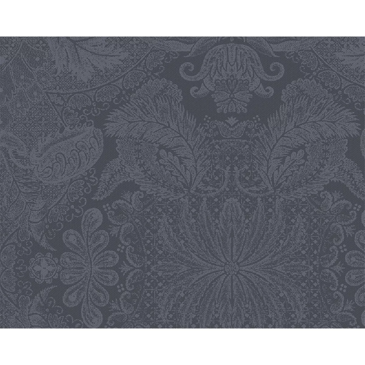 Set pur coton enduit motif jacquard gris Mille isaphire zinc