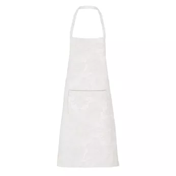 Apron 100% cotton coated jacquard pattern white Mille isaphire blanc