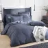 Housse de couette satin de coton imprimé bleu Marronniers bleu