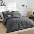 Housse de couette percale de coton imprimé bleu Reve noir nocturne
