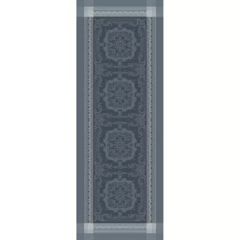 Chemin de table pur coton antitache motif jacquard gris Fontainebleau gris
