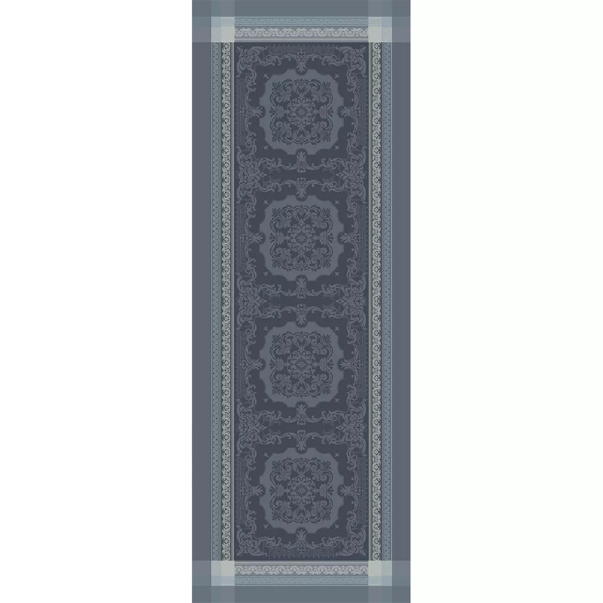 Tischläufer reine baumwolle fleckenschutz jacquard-muster grau Fontainebleau gris