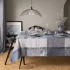 Tablecloth 100% cotton jacquard pattern blue grey Mille matieres orage