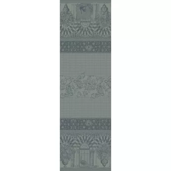 Chemin de table pur coton antitache motif jacquard gris Arcades cendre