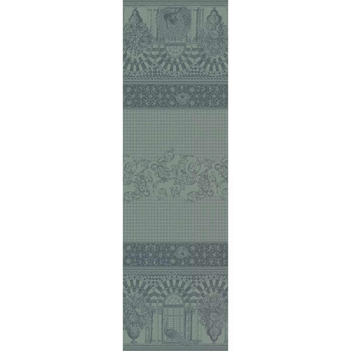 Tischläufer reine baumwolle fleckenschutz jacquard-muster grau Arcades cendre