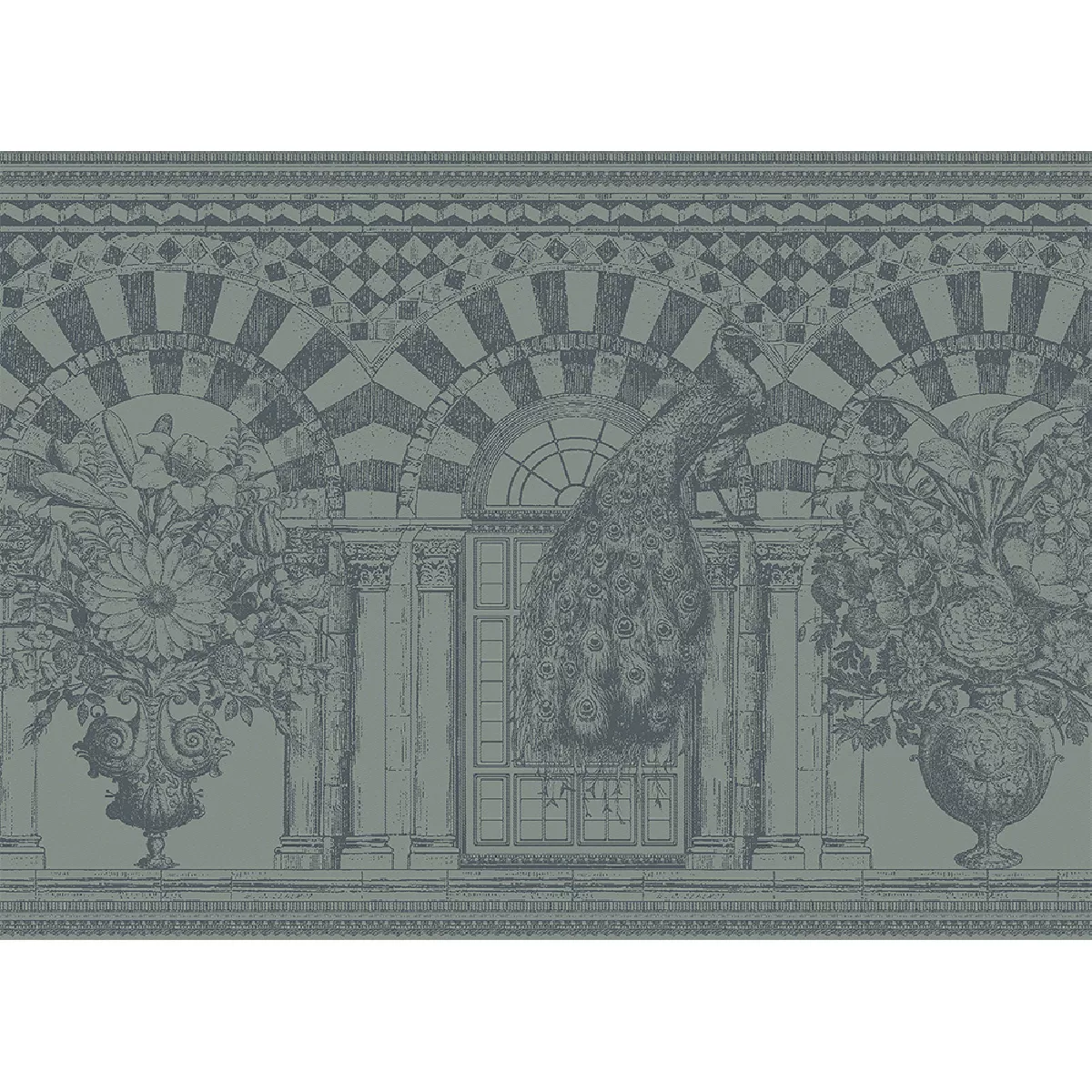 Set pur coton antitache motif jacquard gris Arcades cendre