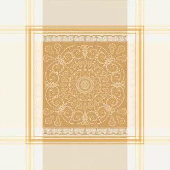Serviette coton mélangé motif jacquard or Galerie royale reflets d or
