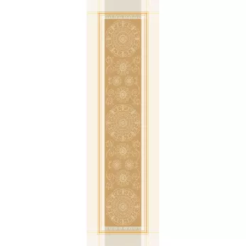 Chemin de table coton mélangé antitache motif jacquard or Galerie royale reflets d or