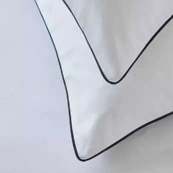 2 kopfkissenbezüge baumwollsatin unis weiß Suite grand luxe bleu