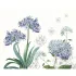 Table set linen & cotton printed multicolor Jardin de bretagne bleu