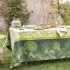 Tablecloth 100% cotton jacquard pattern green Mille hortensias vert