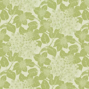 Serviette pur coton motif jacquard vert Mille hortensias vert