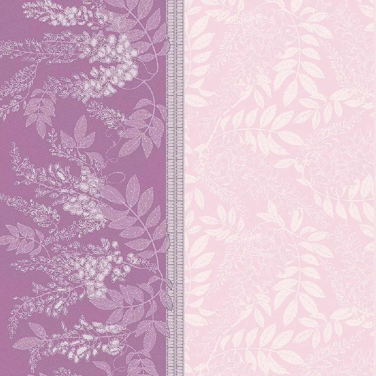 Serviette reine baumwolle jacquard-muster violett Glycines parme