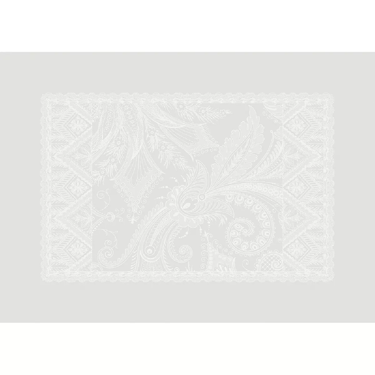 Set pur coton antitache motif jacquard gris Grace perle