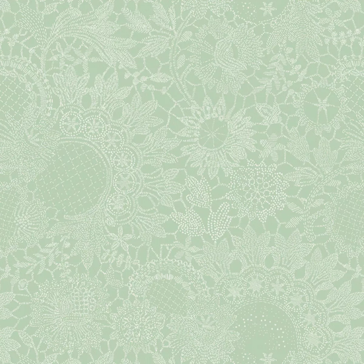 Napkin 100% cotton jacquard pattern green Mille guipures jade