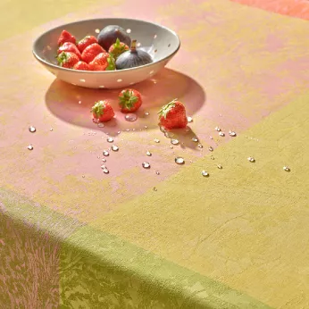 Tischdecke reine baumwolle beschichtet jacquard-muster mehrfarbig Mille esprit jardin chatoyant