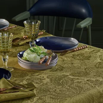 Tischdecke reine baumwolle beschichtet jacquard-muster gold Mille isaphire vermeil