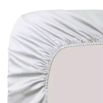 Spannbettlaken höhe 30cm baumwollsatin uni weiß Ava uni blanc