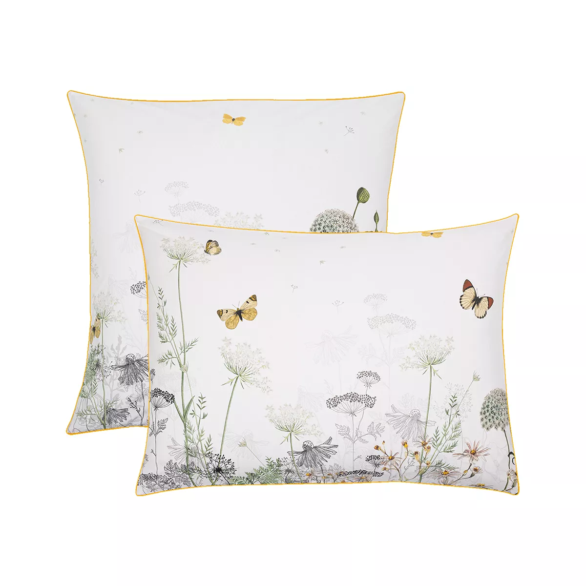 Pillowcase cotton percale prewashed printed multicolor nude Escapades magiques naturel