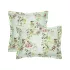 Taie d'oreiller satin de coton imprimé multicolore vert Foliage vert d'eau