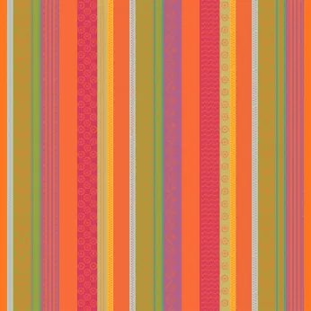 Custom made tablecloth 100% cotton jacquard pattern green orange Mille broderies samba