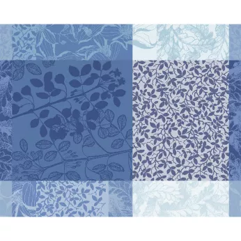 Tischset reine baumwolle jacquard-muster blau Mille rameaux bleu
