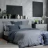 Parure de lit percale de coton imprimé bleu Osaka givre