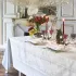 Table linen set 100% cotton stain repellent jacquard pattern white Eloise diamant