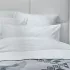 Bed set cotton sateen jacquard pattern white Alula blanc