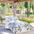 Parure de lit percale de coton imprimé multicolore Maelys bleu